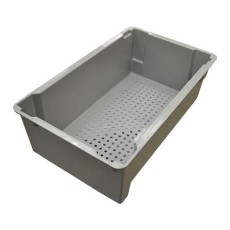 Stack & Nest Storage Wash Box, 24 in L x 14-3/8 in W x 7-3/4 in H, Gray, Fiberglass